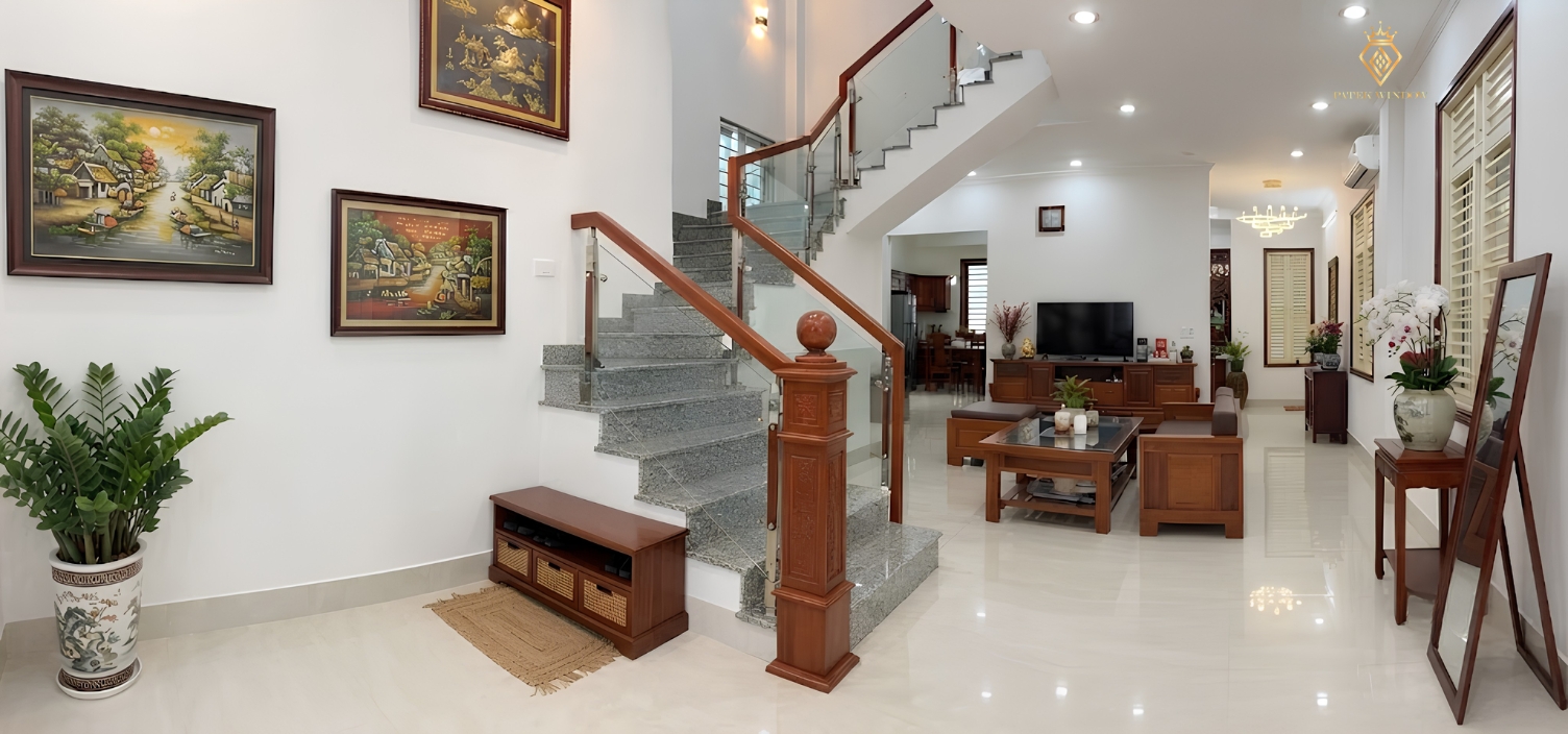Cầu thang tay vịn gỗ 06