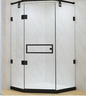 Cabin phòng tắm kính 135 độ – Phụ kiện màu đen