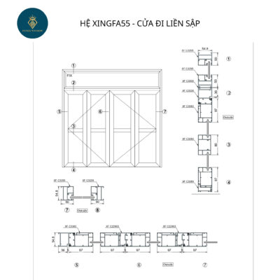Nhôm hệ xingfa liên sập